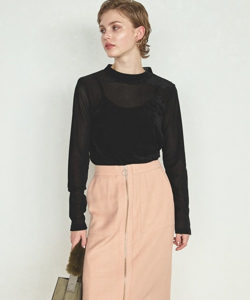 Andemiu（アンデミュウ）の「メッシュカットソー141797（Tシャツ/カットソー・レディース・ブラック/オフホワイト/ベージュ・FREE）」の19枚目の写真