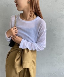 [Jeans Factory Clothes/ジーンズファクトリークローズ] クルーネック ロングスリーブシアーカットソー