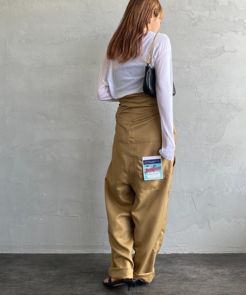 JEANS FACTORY Clothes（ジーンズファクトリークローズ）の「[Jeans Factory Clothes/ジーンズファクトリークローズ] クルーネック ロングスリーブシアーカットソー（Tシャツ/カットソー・レディース・ブラック/オフホワイト/サックスブルー/イエロー/オレンジ・F）」の14枚目の写真