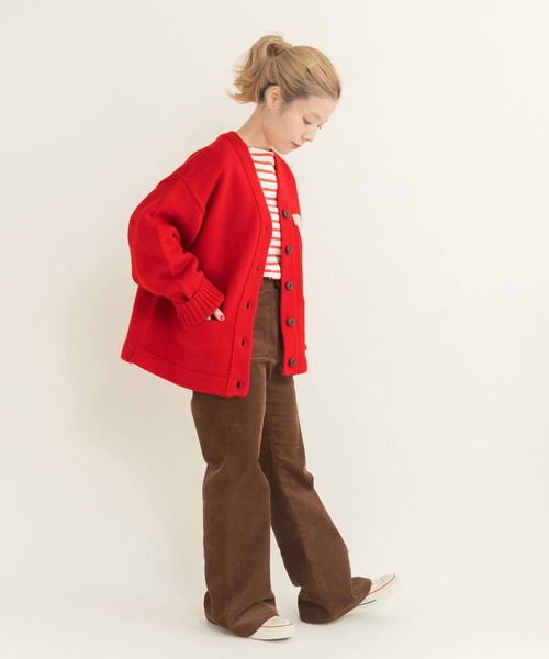 CHILD WOMAN（チャイルドウーマン）の「☆シェットランドウール レタードカーディガン（カーディガン/ボレロ・レディース・チャコールグレー/レッド・FREE）」の8枚目の写真