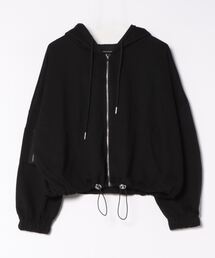 ボリュームスリーブショート丈パーカー