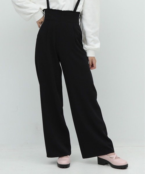 PINKHUNT(ピンクハント)の「PINKHUNT ピンクハント ハイウエスト肩紐付き ロングパンツ 9875K(その他パンツ・キッズ・ブラック/ライトグリーン/ブラウン・130cm/140cm/150cm/160cm/120cm)」の2枚目の写真