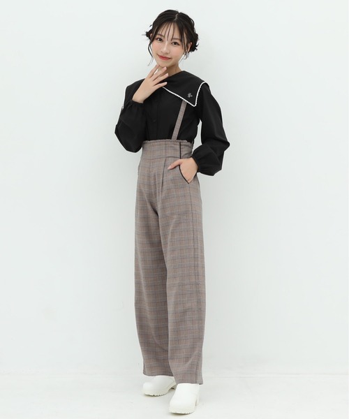 PINKHUNT(ピンクハント)の「PINKHUNT ピンクハント ハイウエスト肩紐付き ロングパンツ 9875K(その他パンツ・キッズ・ブラック/ライトグリーン/ブラウン・130cm/140cm/150cm/160cm/120cm)」の13枚目の写真