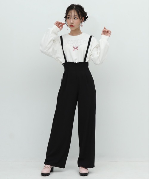 PINKHUNT(ピンクハント)の「PINKHUNT ピンクハント ハイウエスト肩紐付き ロングパンツ 9875K(その他パンツ・キッズ・ブラック/ライトグリーン/ブラウン・130cm/140cm/150cm/160cm/120cm)」の7枚目の写真