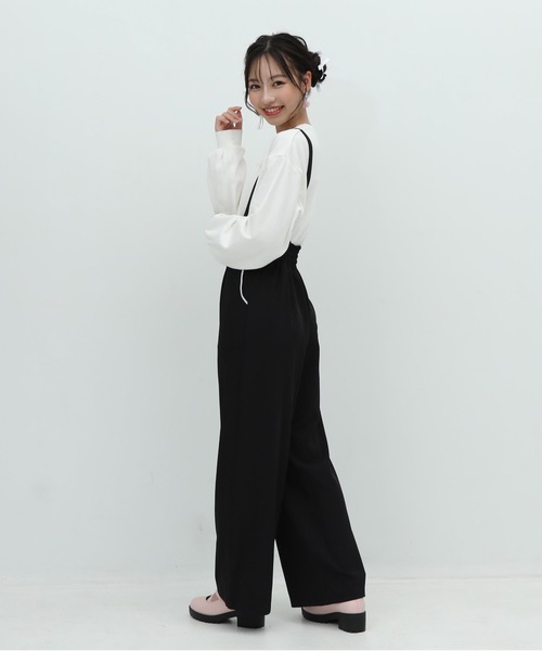 PINKHUNT(ピンクハント)の「PINKHUNT ピンクハント ハイウエスト肩紐付き ロングパンツ 9875K(その他パンツ・キッズ・ブラック/ライトグリーン/ブラウン・130cm/140cm/150cm/160cm/120cm)」の8枚目の写真