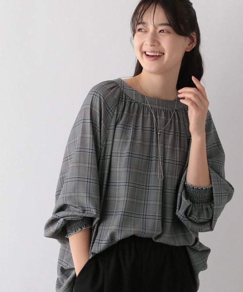 GLOBAL WORK Smile Seed Store（グローバルワーク スマイルシードストア）の「袖ボリュームブラウス長袖/116013（シャツ/ブラウス・レディース・チャコール/杢グレー/モカ/ライトグレー/ブラック・SMALL/LARGE/X-LARGE/MEDIUM）」の4枚目の写真