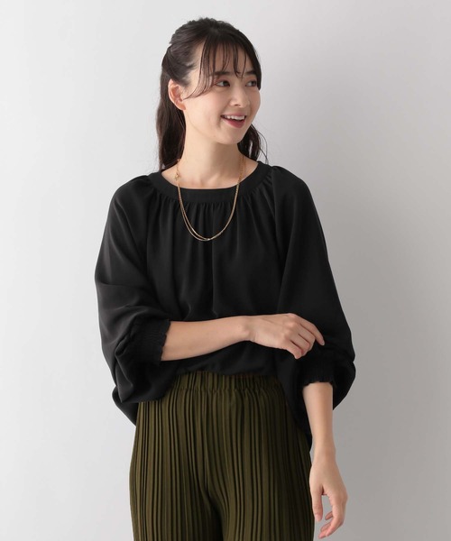 GLOBAL WORK Smile Seed Store（グローバルワーク スマイルシードストア）の「袖ボリュームブラウス長袖/116013（シャツ/ブラウス・レディース・チャコール/杢グレー/モカ/ライトグレー/ブラック・SMALL/LARGE/X-LARGE/MEDIUM）」の2枚目の写真