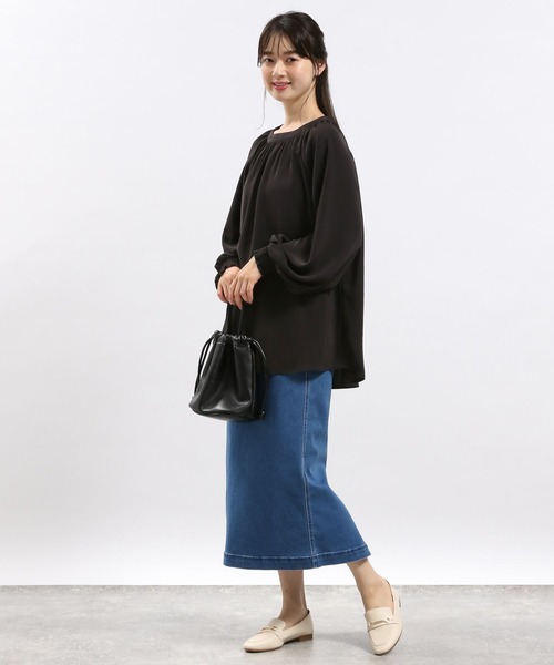 GLOBAL WORK Smile Seed Store（グローバルワーク スマイルシードストア）の「袖ボリュームブラウス長袖/116013（シャツ/ブラウス・レディース・チャコール/杢グレー/モカ/ライトグレー/ブラック・SMALL/LARGE/X-LARGE/MEDIUM）」の6枚目の写真