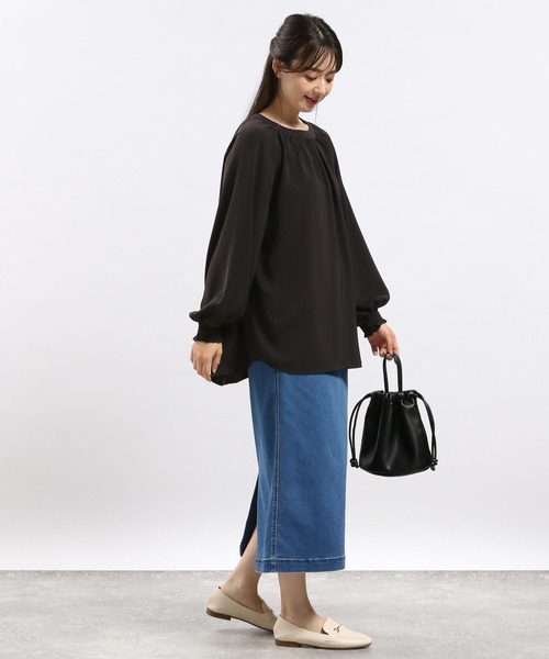 GLOBAL WORK Smile Seed Store（グローバルワーク スマイルシードストア）の「袖ボリュームブラウス長袖/116013（シャツ/ブラウス・レディース・チャコール/杢グレー/モカ/ライトグレー/ブラック・SMALL/LARGE/X-LARGE/MEDIUM）」の7枚目の写真