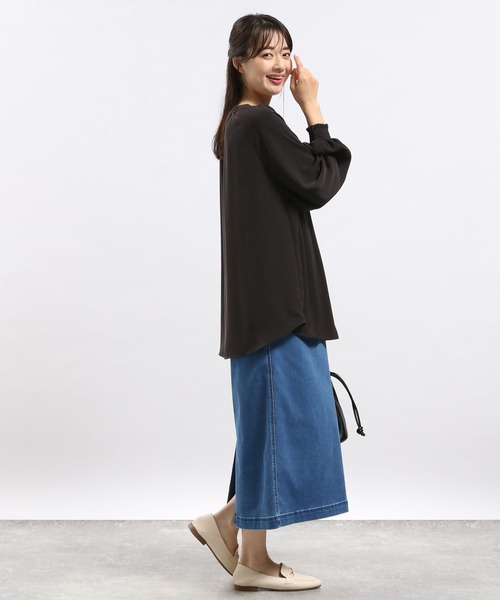 GLOBAL WORK Smile Seed Store（グローバルワーク スマイルシードストア）の「袖ボリュームブラウス長袖/116013（シャツ/ブラウス・レディース・チャコール/杢グレー/モカ/ライトグレー/ブラック・SMALL/LARGE/X-LARGE/MEDIUM）」の8枚目の写真