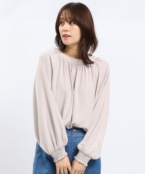 GLOBAL WORK Smile Seed Store（グローバルワーク スマイルシードストア）の「袖ボリュームブラウス長袖/116013（シャツ/ブラウス・レディース・チャコール/杢グレー/モカ/ライトグレー/ブラック・SMALL/LARGE/X-LARGE/MEDIUM）」の13枚目の写真