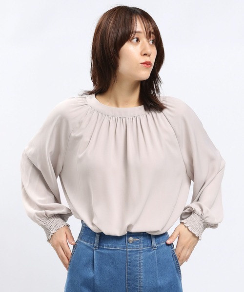 GLOBAL WORK Smile Seed Store（グローバルワーク スマイルシードストア）の「袖ボリュームブラウス長袖/116013（シャツ/ブラウス・レディース・チャコール/杢グレー/モカ/ライトグレー/ブラック・SMALL/LARGE/X-LARGE/MEDIUM）」の14枚目の写真