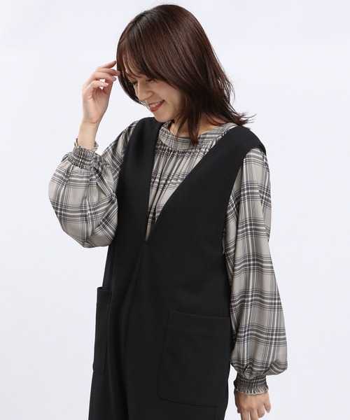 GLOBAL WORK Smile Seed Store（グローバルワーク スマイルシードストア）の「袖ボリュームブラウス長袖/116013（シャツ/ブラウス・レディース・チャコール/杢グレー/モカ/ライトグレー/ブラック・SMALL/LARGE/X-LARGE/MEDIUM）」の18枚目の写真