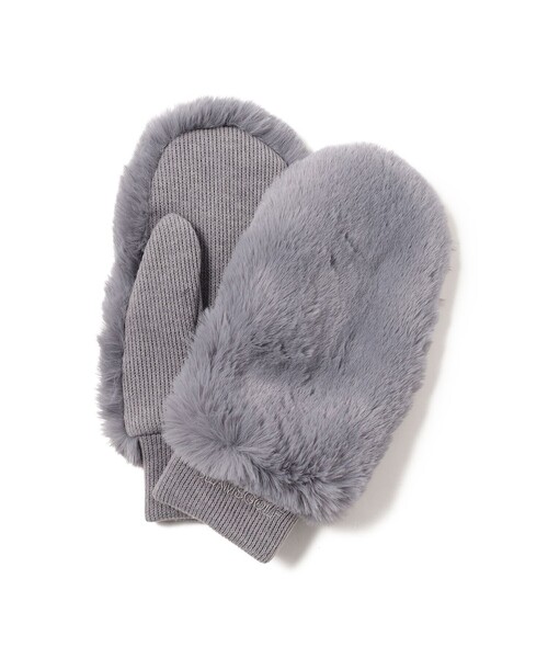 BEAMS GOLF（ビームスゴルフ）の「〈WOMEN〉 フェイクファー ミトン2（手袋・レディース・ネイビー/ベージュ/グレー・ONE SIZE）」の8枚目の写真