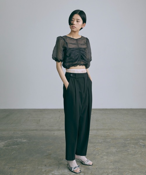 EN NEUME(エンノイム)の「Barrel Leg Pants / バレルレッグパンツ(その他パンツ・レディース・ブラック/ブラウン・0/1)」の14枚目の写真