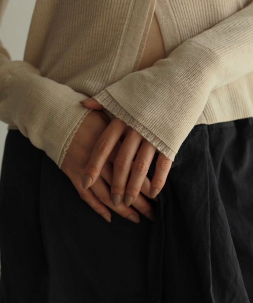 anuke（アンヌーク）の「anuke　Wool Knit Shirts ウールニットシャツ/62420531（ニット/セーター・レディース・クリーム/ブラック・ONE SIZE）」の10枚目の写真