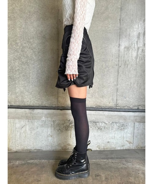 EGOIST（エゴイスト）の「MA-1風ミニスカート（スカート・レディース・ブラック/カーキ・S/M）」の6枚目の写真