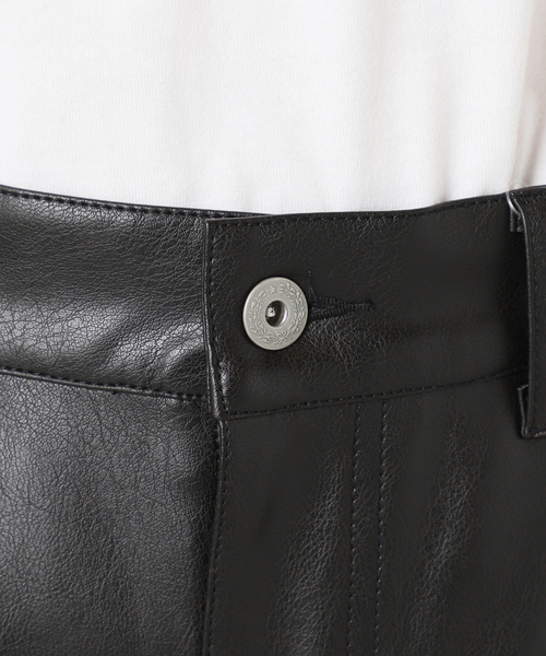 417 EDIFICE（フォーワンセブンエディフィス）の「フェイクレザー ダブルニーパンツ（スラックス・メンズ・ブラック・MEDIUM/LARGE）」の15枚目の写真