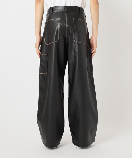 417 EDIFICE（フォーワンセブンエディフィス）の「フェイクレザー ダブルニーパンツ（スラックス・メンズ・ブラック・MEDIUM/LARGE）」の21枚目の写真