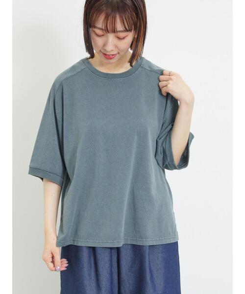 Samansa Mos2(サマンサ モスモス)の「ピグメント加工ゆるスウェット(Tシャツ/カットソー・レディース・ブラウン/グリーン/キナリ/チャコールグレー・F)」の1枚目の写真