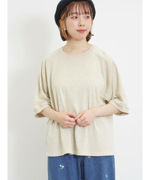Samansa Mos2(サマンサ モスモス)の「ピグメント加工ゆるスウェット(Tシャツ/カットソー・レディース・ブラウン/グリーン/キナリ/チャコールグレー・F)」の2枚目の写真