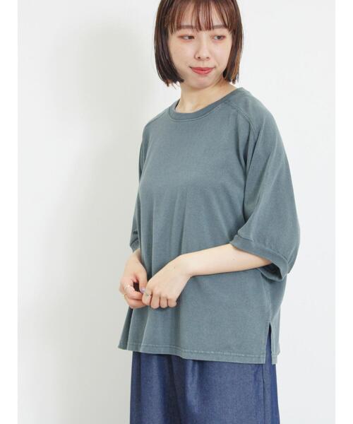 Samansa Mos2(サマンサ モスモス)の「ピグメント加工ゆるスウェット(Tシャツ/カットソー・レディース・ブラウン/グリーン/キナリ/チャコールグレー・F)」の9枚目の写真