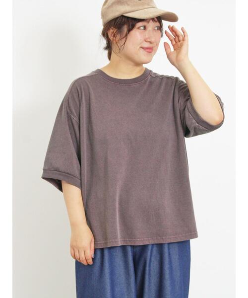 Samansa Mos2(サマンサ モスモス)の「ピグメント加工ゆるスウェット(Tシャツ/カットソー・レディース・ブラウン/グリーン/キナリ/チャコールグレー・F)」の15枚目の写真