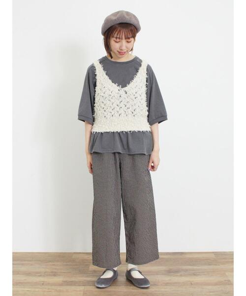 Samansa Mos2(サマンサ モスモス)の「ピグメント加工ゆるスウェット(Tシャツ/カットソー・レディース・ブラウン/グリーン/キナリ/チャコールグレー・F)」の18枚目の写真
