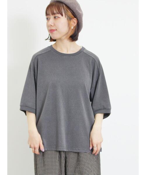 Samansa Mos2(サマンサ モスモス)の「ピグメント加工ゆるスウェット(Tシャツ/カットソー・レディース・ブラウン/グリーン/キナリ/チャコールグレー・F)」の20枚目の写真