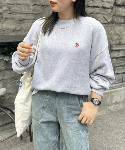 U.S. POLO ASSN.(ユーエスポロアッスン)の「【U.S. POLO ASSN.】スウェットライクニット(ニット/セーター・レディース・ブラック/グレー/オレンジ/ホワイト/グリーン/ネイビー/ホワイト系その他・FREE)」の4枚目の写真