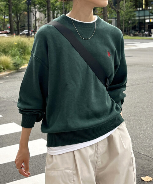 セール】【U.S. POLO ASSN.】スウェットライクニット（ニット