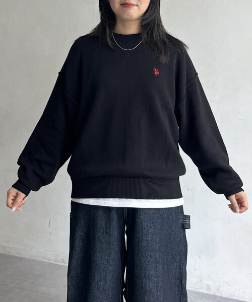 セール】【U.S. POLO ASSN.】スウェットライクニット（ニット/セーター