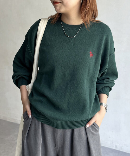 セール】【U.S. POLO ASSN.】スウェットライクニット（ニット