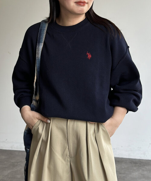 U.S. POLO ASSN.(ユーエスポロアッスン)の「【U.S. POLO ASSN.】スウェットライクニット(ニット/セーター・レディース・ブラック/グレー/オレンジ/ホワイト/グリーン/ネイビー/ホワイト系その他・FREE)」の20枚目の写真