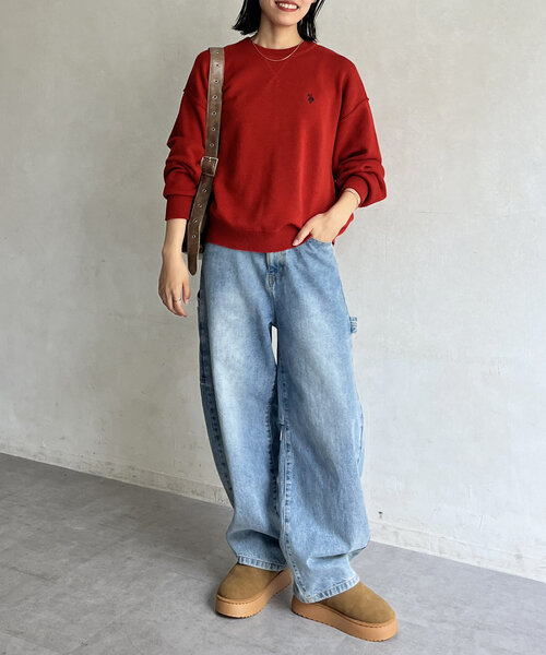 セール】【U.S. POLO ASSN.】スウェットライクニット（ニット/セーター