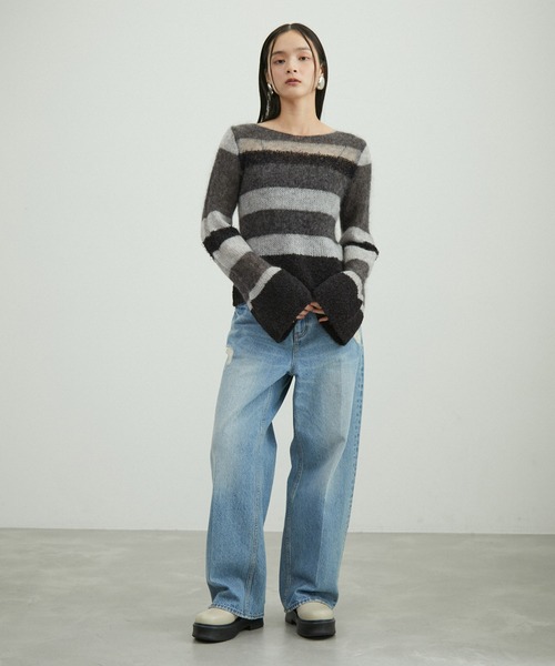 ADAM ET ROPE'（アダムエロペ）の「ミックスヤーンボーダーニットプル