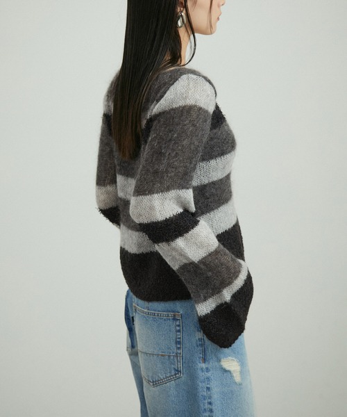 ADAM ET ROPE'（アダムエロペ）の「ミックスヤーンボーダーニットプル