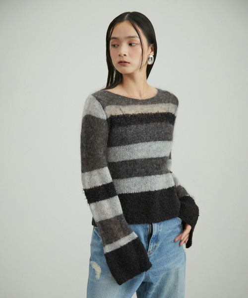 ADAM ET ROPE'（アダムエロペ）の「ミックスヤーンボーダーニットプル