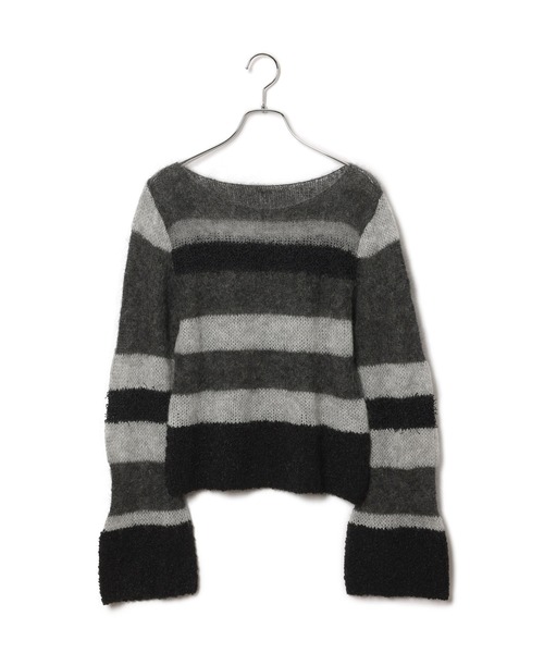 ADAM ET ROPE'（アダムエロペ）の「ミックスヤーンボーダーニットプルオーバー（ニット/セーター・レディース・グレー系その他/ホワイト系その他7・FREE）」の22枚目の写真