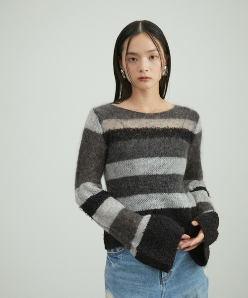 ADAM ET ROPE'（アダムエロペ）の「ミックスヤーンボーダーニットプル