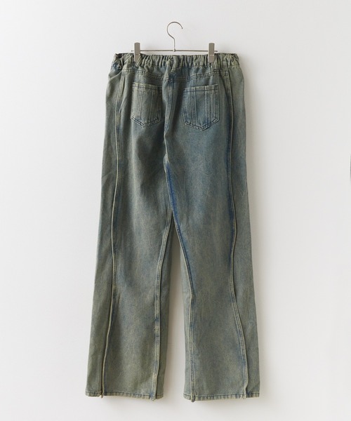 セール】ヴィンテージリメイク風 ダメージフレアデニム（デニムパンツ