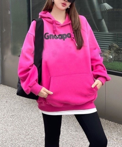 CREARE -LINO-（クレアーレリノ）の「＜選べるアソート＞グラデーションロゴ入りパーカー（パーカー・レディース・ブラック/ブラック系その他/ブルー/ピンク/レッド・FREE）」の9枚目の写真