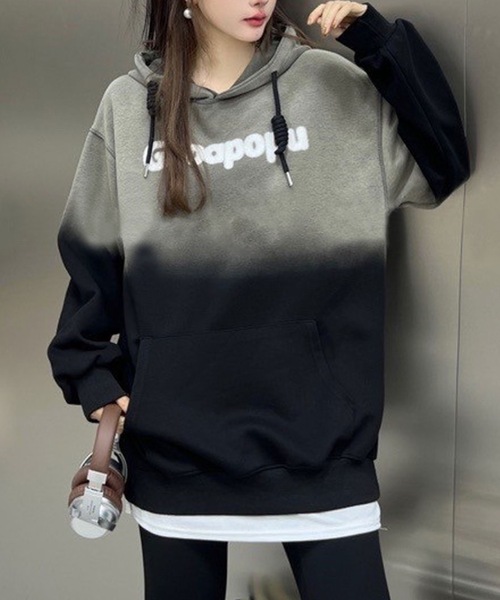 CREARE -LINO-（クレアーレリノ）の「＜選べるアソート＞グラデーションロゴ入りパーカー（パーカー・レディース・ブラック/ブラック系その他/ブルー/ピンク/レッド・FREE）」の10枚目の写真