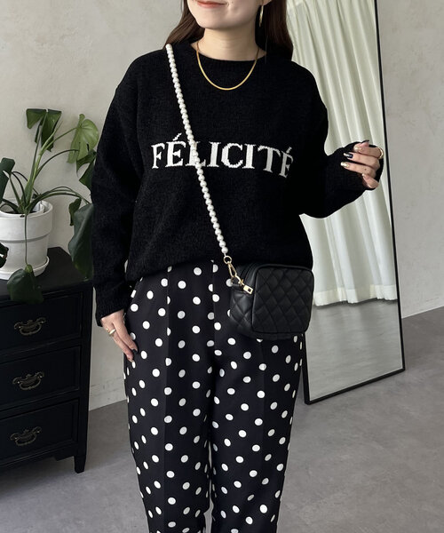 prose verse(プロズヴェール)の「ジャガードロゴニット(ニット/セーター・レディース・ブラック/ベージュ・LARGE/MEDIUM)」の4枚目の写真