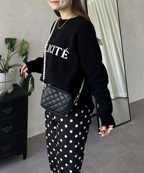 prose verse(プロズヴェール)の「ジャガードロゴニット(ニット/セーター・レディース・ブラック/ベージュ・LARGE/MEDIUM)」の6枚目の写真