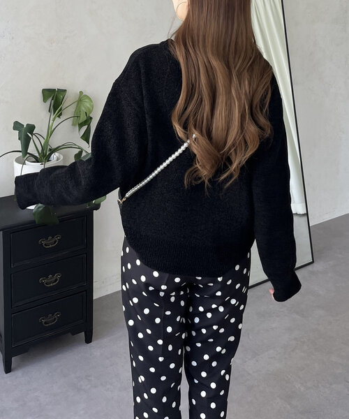 prose verse(プロズヴェール)の「ジャガードロゴニット(ニット/セーター・レディース・ブラック/ベージュ・LARGE/MEDIUM)」の7枚目の写真