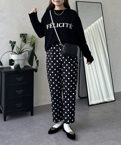 prose verse(プロズヴェール)の「ジャガードロゴニット(ニット/セーター・レディース・ブラック/ベージュ・LARGE/MEDIUM)」の8枚目の写真