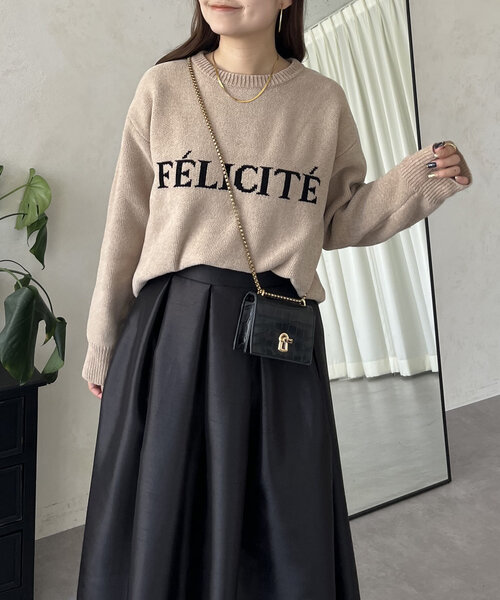 prose verse(プロズヴェール)の「ジャガードロゴニット(ニット/セーター・レディース・ブラック/ベージュ・LARGE/MEDIUM)」の12枚目の写真