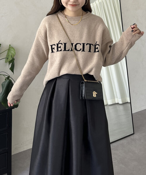 prose verse(プロズヴェール)の「ジャガードロゴニット(ニット/セーター・レディース・ブラック/ベージュ・LARGE/MEDIUM)」の13枚目の写真