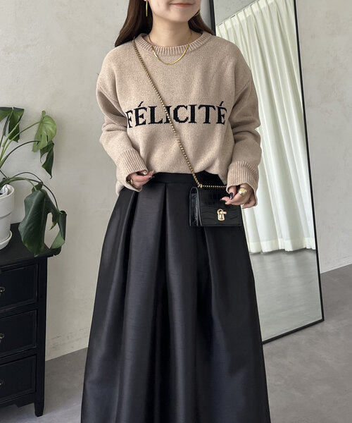 prose verse(プロズヴェール)の「ジャガードロゴニット(ニット/セーター・レディース・ブラック/ベージュ・LARGE/MEDIUM)」の14枚目の写真